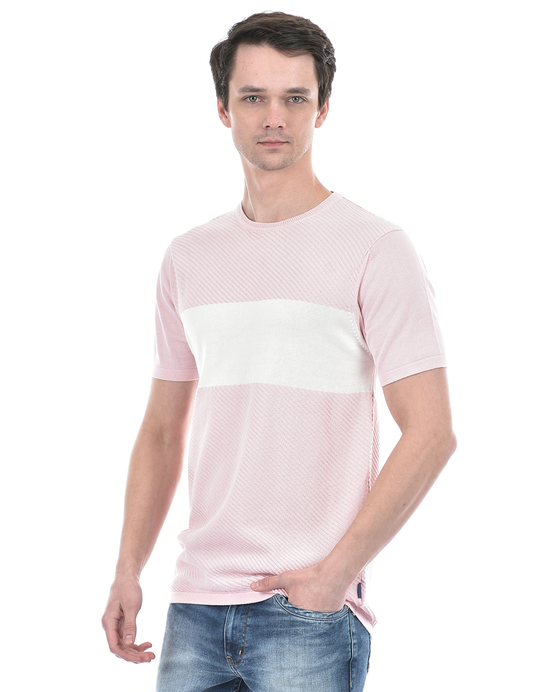 Numero Uno Men Solid Pink T-Shirt